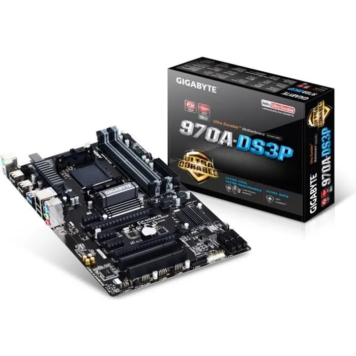 Carte Mère Gigabyte GA-970A-DS3P - AMD AM3+ FX processors - SATA 6Gb/s - PCI Express Reconditionné - 64,31 € Carte Mère Gigabyte GA-970A-DS3P - AMD AM3+ FX processors - SATA 6Gb/s - PCI Express Reconditionné Gigabyte reconditionné disponible sur Cdiscount Seconde Vie