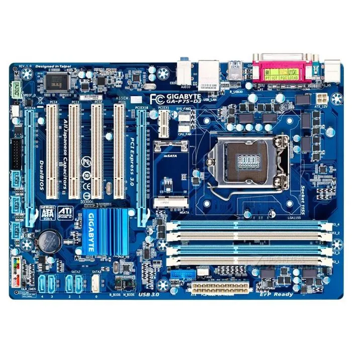 Carte mère GIGABYTE GA-P75-D3 Intel B75 Socket LGA1155 4xDDR3 SDRAM 32GB ATX Reconditionné Gigabyte reconditionné disponible sur Cdiscount Seconde Vie