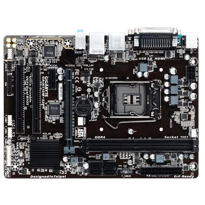 Carte mère GIGABYTE H110M-S2PH Intel H110 Socket LGA1151 2xDDR4 SDRAM 32GB Micro ATX Reconditionné Gigabyte reconditionné disponible sur Cdiscount Seconde Vie