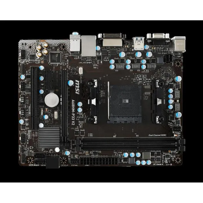 Carte mère MSI A68HM-P33 v2 AMD A68H FM2+ 2xDDR3 SDRAM 32 Go Micro ATX Reconditionné MSI reconditionné disponible sur Cdiscount Seconde Vie