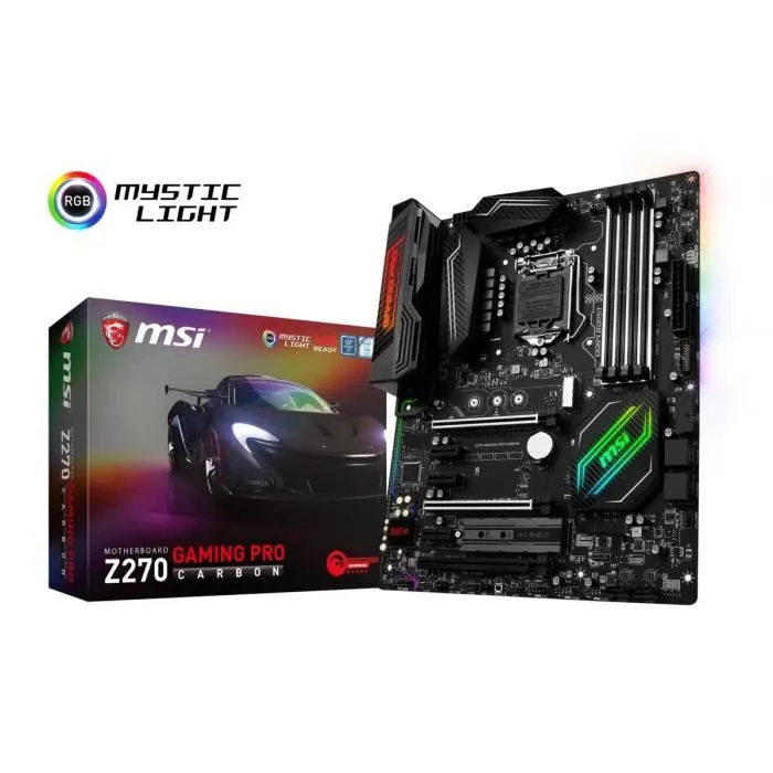 Carte Mère MSI Z270 Gaming Pro Carbon - ATX - Socket LGA1151 - Intel Z270 Express - DVI-D/HDMI - SATA / M.2 / U.2 - USB 3.1 Reconditionné - 138,60 € Carte Mère MSI Z270 Gaming Pro Carbon - ATX - Socket LGA1151 - Intel Z270 Express - DVI-D/HDMI - SATA / M.2 / U.2 - USB 3.1 Reconditionné MSI reconditionné disponible sur Cdiscount Seconde Vie