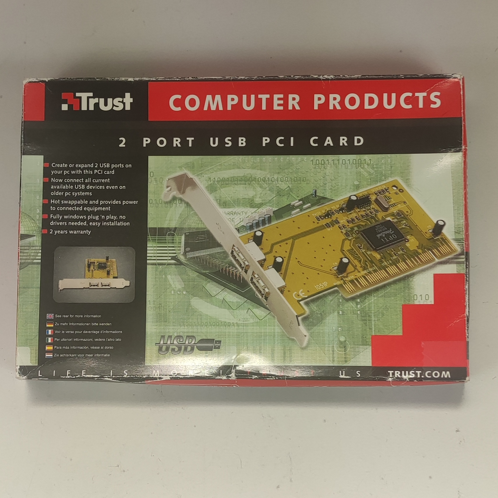 Carte PCI 2 Port USB avec Controleur Opti Très bon état - 10,00 € Carte PCI 2 Port USB avec Controleur Opti Très bon état reconditionné disponible sur Label Emmaüs