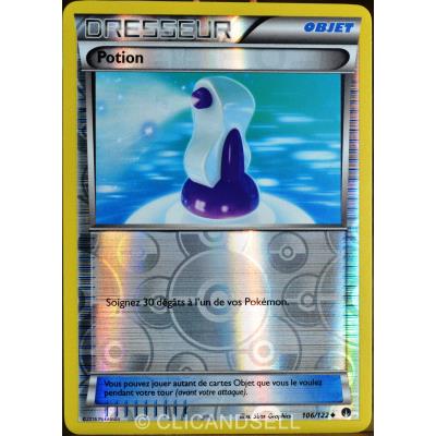 carte Pokémon 106/122 Potion - REVERSE XY - Rupture Turbo NEUF FR État correct reconditionné disponible sur Fnac