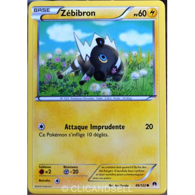 carte Pokémon 48/122 Zébibron 60 PV XY - Rupture Turbo NEUF FR État correct reconditionné disponible sur Fnac