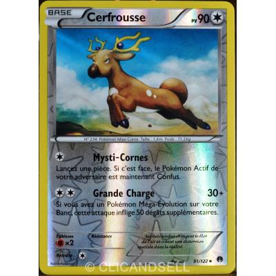 carte Pokémon 91/122 Cerfrousse 90 PV - REVERSE XY - Rupture Turbo NEUF FR État correct reconditionné disponible sur Fnac