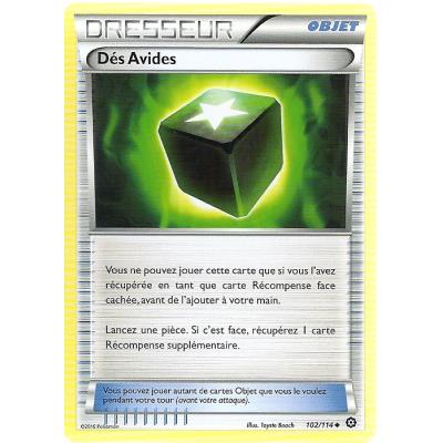 Carte Pokemon - XY11- Offensive vapeur - Dés Avides - Dresseur - 102/114 - Peu Commune - VF État correct reconditionné disponible sur Fnac