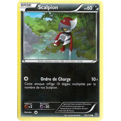 Carte Pokemon - XY11- Offensive vapeur - Scalpion - PV 60 - 63/114 - Commune - VF État correct Asmodee reconditionné disponible sur Fnac