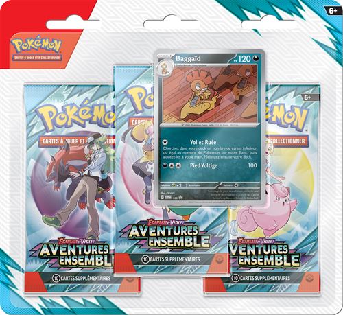 Cartes à collectionner Pokémon EV09 Pack 3 boosters Ecarlate et Violet Aventures ensemble Modèle aléatoire État correct Pokémon reconditionné disponible sur Fnac
