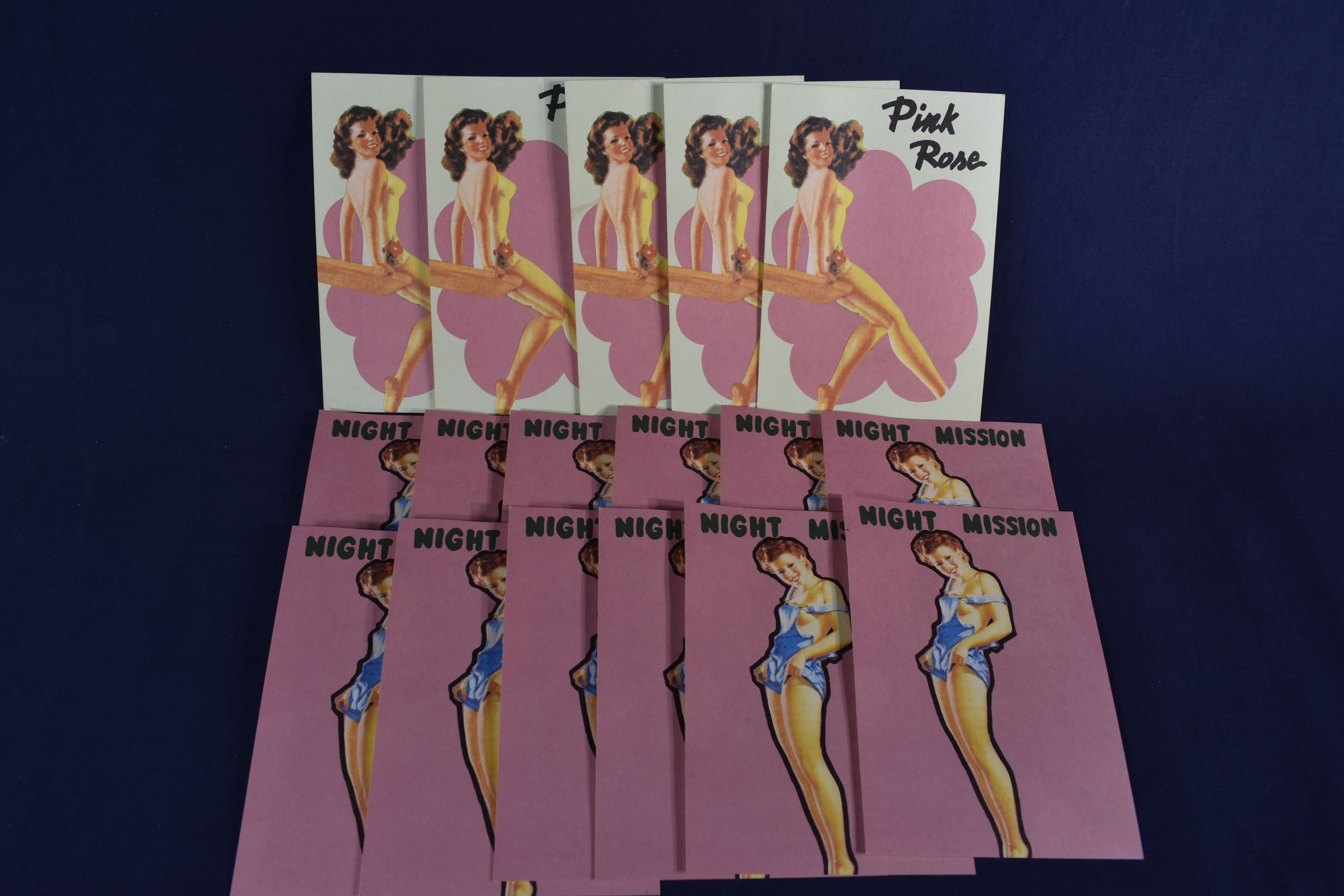 Voir photo 2 de Cartes postales "vintage" (12 Pin-Up Night Mission et 5 Pin-Up Rose) Cartes postales "vintage" (12 Pin-Up Night Mission et 5 Pin-Up Rose) Bon état reconditionné photo 2