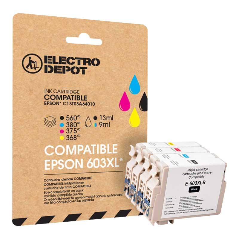 Cartouche D'encre Electro Depot Compatible Epson E 603 Xl Noir Et Couleurs - Etoile De Mer Bon état - 34,98 € Cartouche D'encre Electro Depot Compatible Epson E 603 Xl Noir Et Couleurs - Etoile De Mer Bon état reconditionné disponible sur Electro Depot