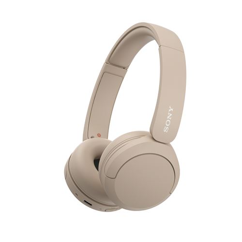 Casque arceau sans fil Bluetooth Multipoint Sony WHCH520 Beige État correct Sony reconditionné disponible sur Fnac