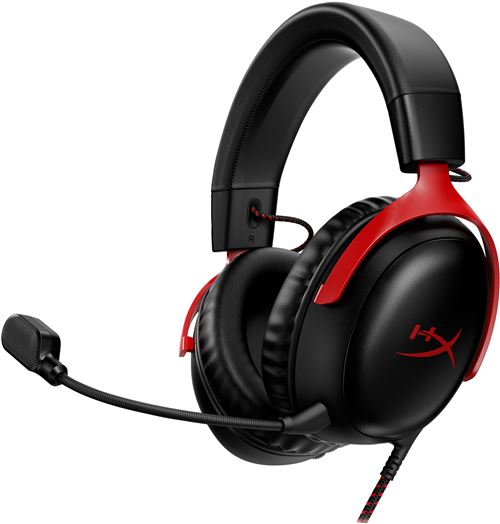 Casque audio filaire HyperX Cloud III pour PC/PS5/Xbox Series X/S/Xbox One/Nintendo Switch/Mac/Mobile Noir et rouge État correct reconditionné disponible sur Fnac