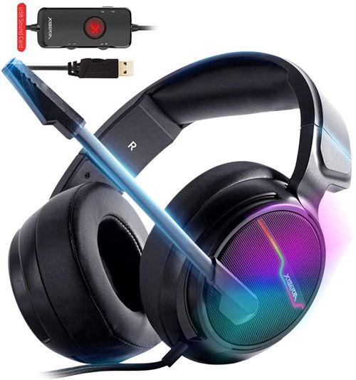 Casque audio USB PS4 XIBERIA-V20, son surround 7.1 avec câble de 1,95 m et micro antibruit pour ordinateurs portables État correct reconditionné disponible sur Fnac