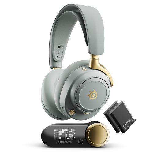 Casque gaming sans fil SteelSeries Arctis Nova Elite Sage & Gold État correct SteelSeries reconditionné disponible sur Fnac
