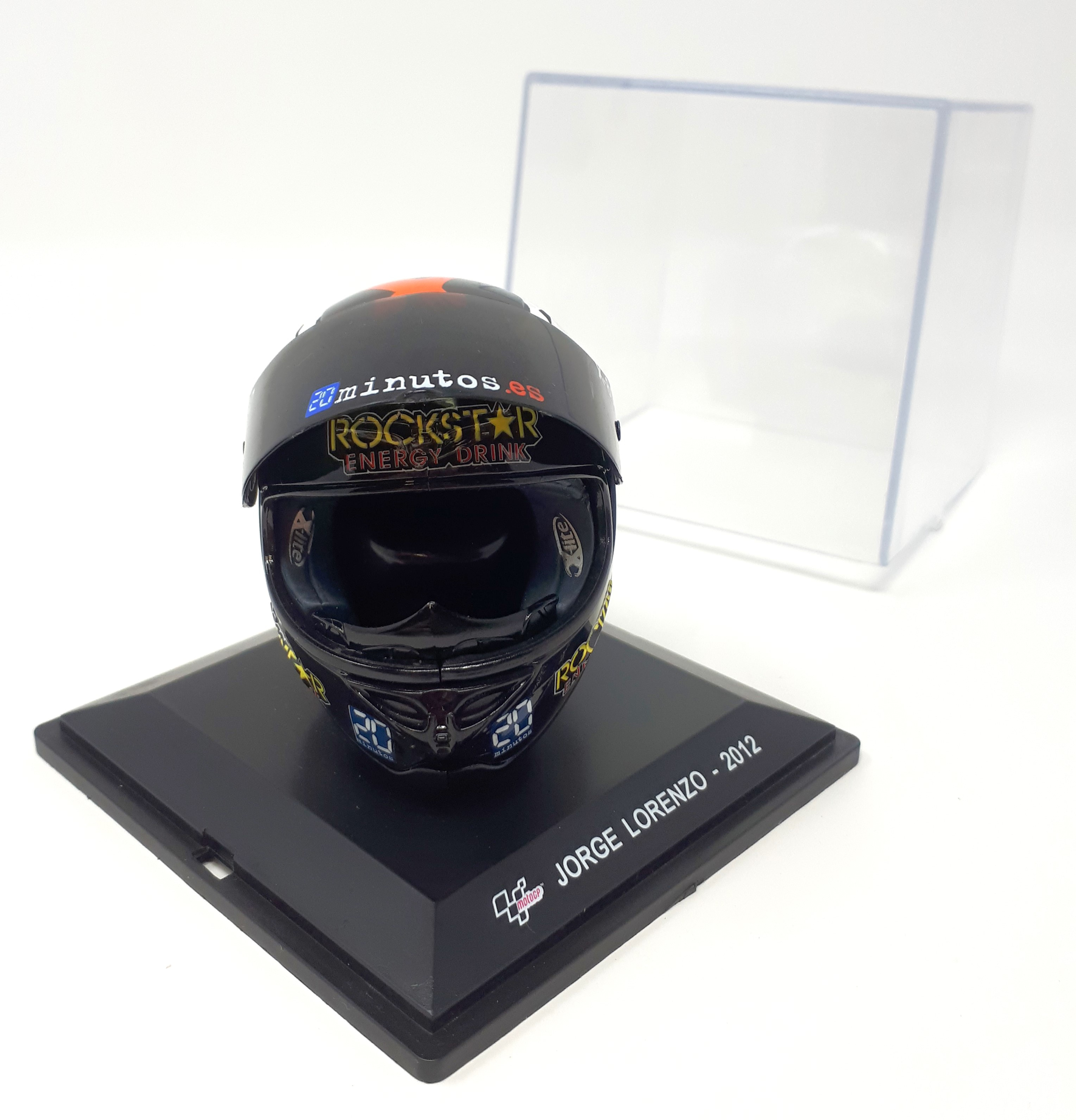 Voir photo 2 de Casque miniature Jorge Lorenzo - 2012 Casque miniature Jorge Lorenzo - 2012 État correct reconditionné photo 2