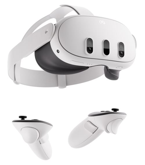 Casque réalité virtuelle et mixte Meta Quest 3 128 Go Blanc État correct Meta reconditionné disponible sur Fnac