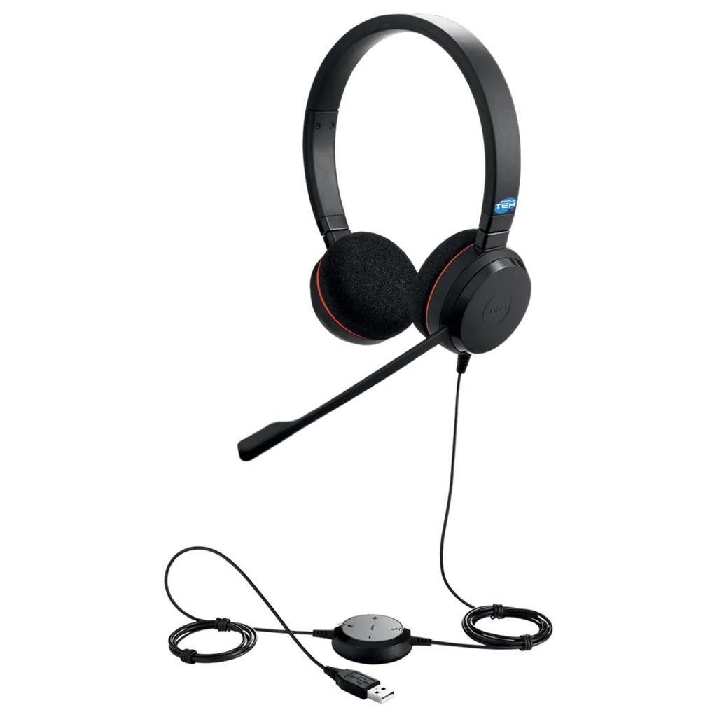 Casque réducteur de bruit avec micro Jabra Evolve 20 MS Stereo - Noir Reconditionné Jabra reconditionné disponible sur Backmarket