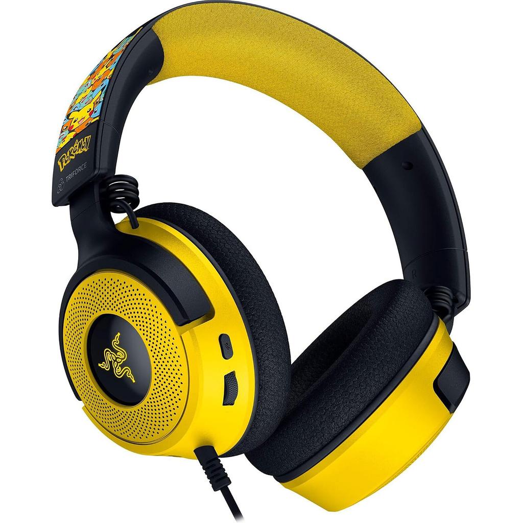 Voir photo 2 de Casque réducteur de bruit gaming filaire avec micro Razer Kraken V4 X Pokemon Edition - Jaune | Dero Casque réducteur de bruit gaming filaire avec micro Razer Kraken V4 X Pokemon Edition - Jaune Reconditionné Razer reconditionné photo 2 | Dero