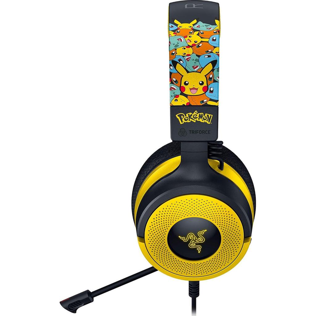 Voir photo 3 de Casque réducteur de bruit gaming filaire avec micro Razer Kraken V4 X Pokemon Edition - Jaune | Dero Casque réducteur de bruit gaming filaire avec micro Razer Kraken V4 X Pokemon Edition - Jaune Reconditionné Razer reconditionné photo 3 | Dero