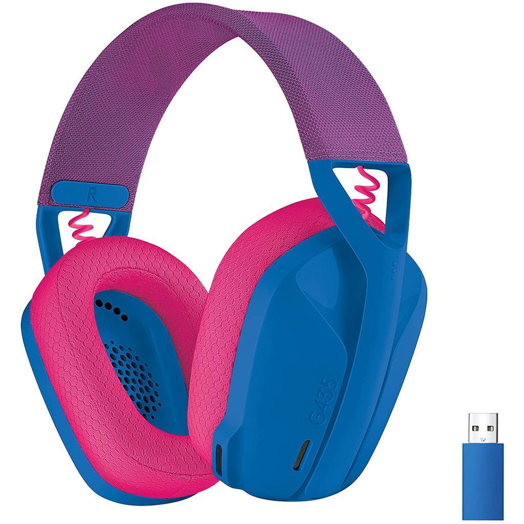 Casque réducteur de bruit gaming filaire + sans fil avec micro Logitech G435 - Bleu Reconditionné Logitech reconditionné disponible sur Backmarket