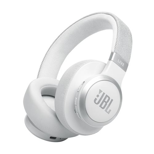 Casque sans fil circum-auriculaire JBL Live 770 NC à reduction de bruit adaptative Blanc État correct JBL reconditionné disponible sur Fnac