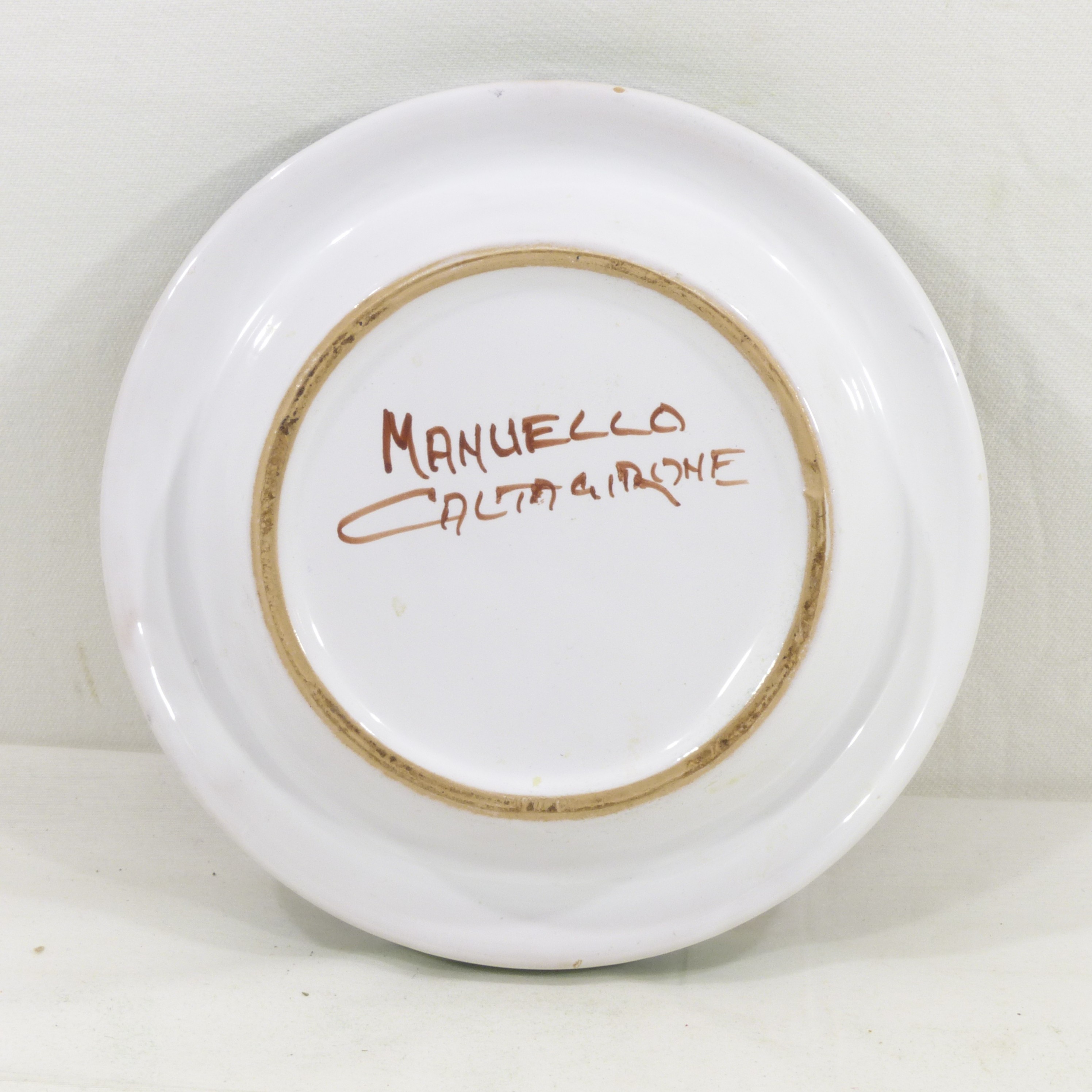 Voir photo 3 de Cendrier en céramique - Signé Manuello Caltagirone Cendrier en céramique - Signé Manuello Caltagirone Bon état reconditionné photo 3