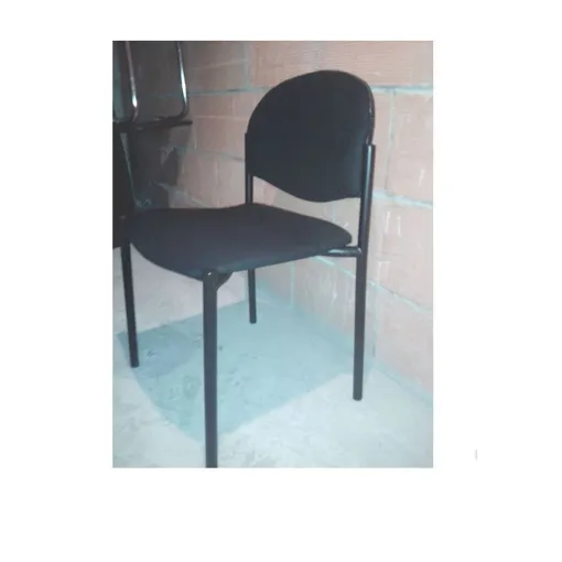 CHAISE BUREAU VISITEUR ACIER CONFORTABLE SIEGE REMBOURRE DOSSIER SOUTIEN DOS LARGE tissu noir réception d'appoint empilable Bon état reconditionné disponible sur Rakuten