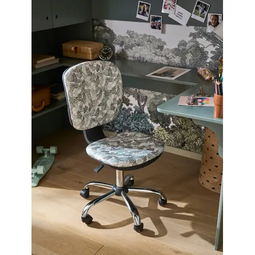 Chaise de bureau à roulettes Hanoï imprimé feuille Bon état reconditionné disponible sur Rakuten
