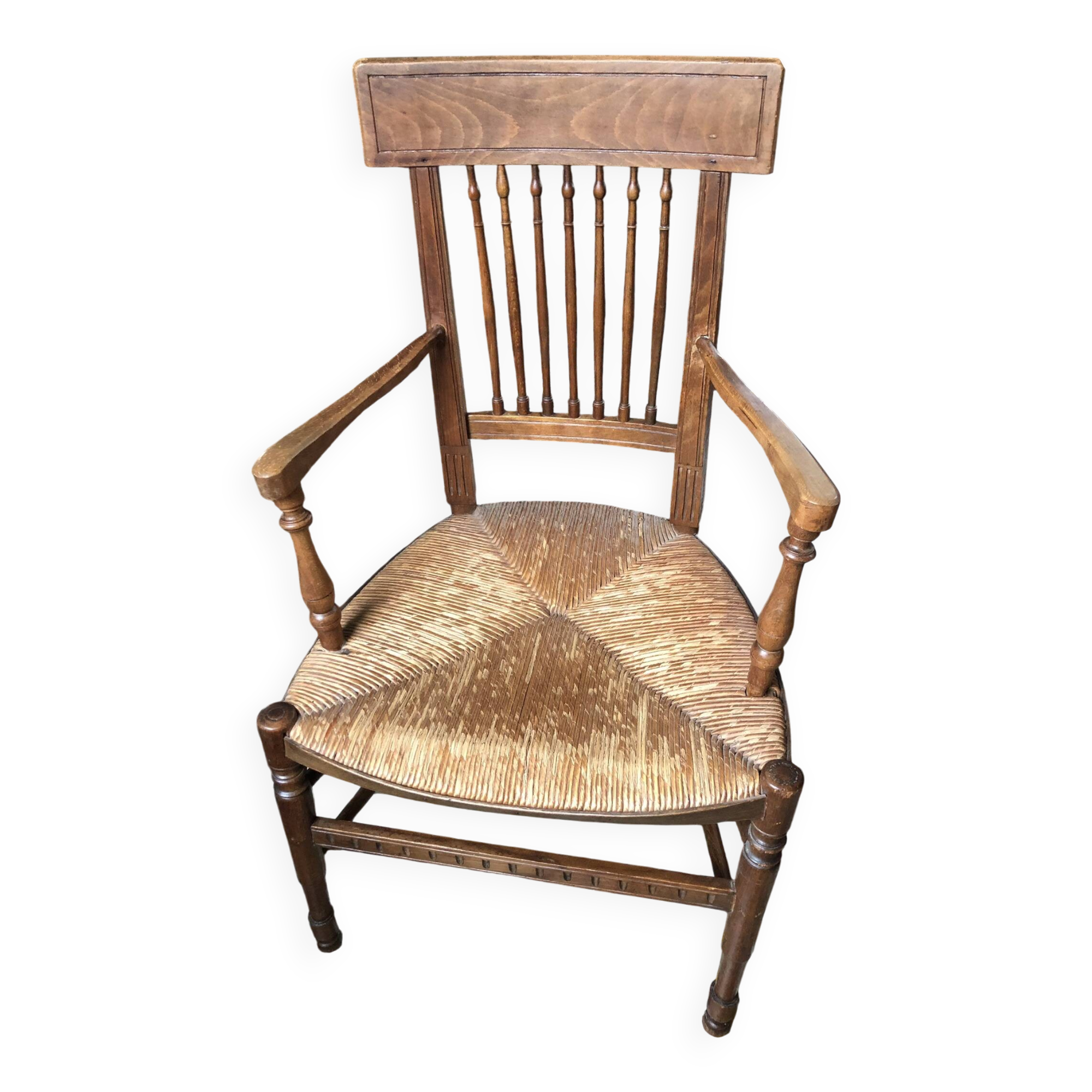 Chaise / Fauteuil Paillé Ancien avec 2 Accoudoirs Bon état - alternatives disponibles sur Dero Chaise / Fauteuil Paillé Ancien avec 2 Accoudoirs Bon état reconditionné (offre indisponible)