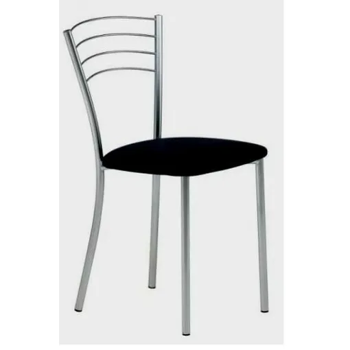 CHAISE SALON MODERN CUISINE BUREAU DESIGN FIXE ACIER  EPOXY GRISE ASSISE MULTI  TOUT USAGE SOLIDE METAL SIEGE TISSU NOIR REMBOURRE Bon état reconditionné disponible sur Rakuten