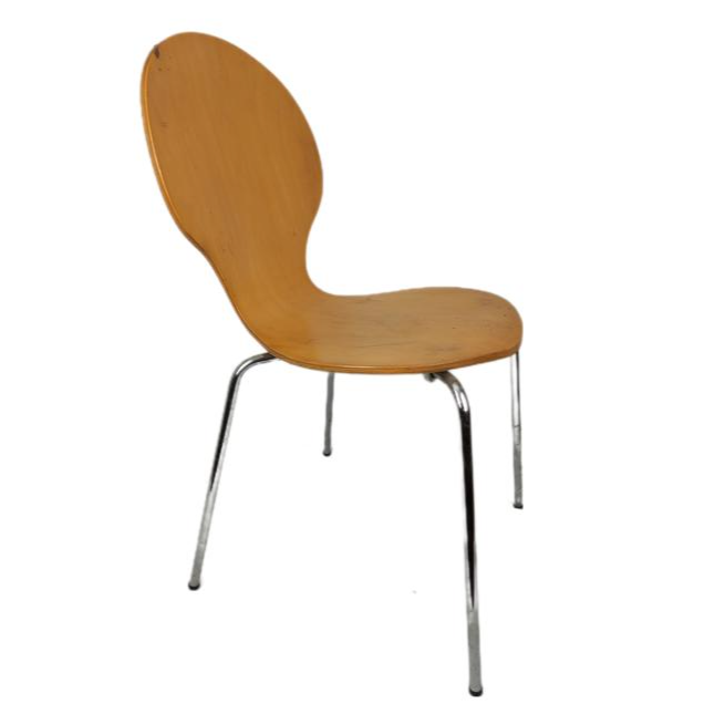 Voir photo 2 de Chaises De Visiteur Diego Sur Métal En Bois Vintage Chaises De Visiteur Diego Sur Métal En Bois Vintage Très bon état reconditionné photo 2