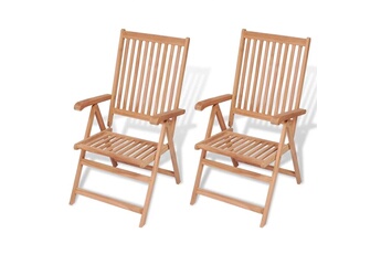 Chaises inclinables de jardin lot de 2 Bois de teck solide Très bon état VidaXL reconditionné disponible sur Darty | Dero
