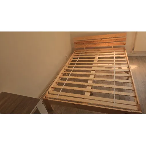 Chambre complète 2 places lit bois sommier et matelas Revsom Bon état reconditionné disponible sur Rakuten