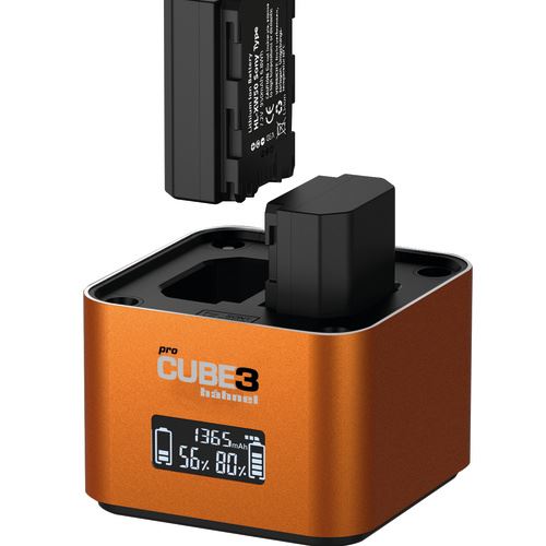 Chargeur double Hähnel ProCube3 pour batterie Sony NP-BX1 NP-FW50 NP-FZ100 Orange État correct Hahnel reconditionné disponible sur Fnac