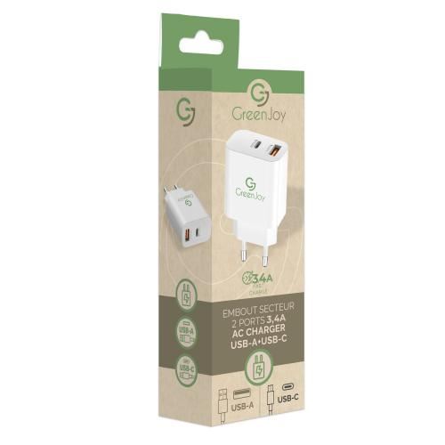 Chargeur Embout secteur Greenjoy 2 ports 18 W Blanc État correct Greenjoy (si c'est une marque connue)

S reconditionné disponible sur Fnac
