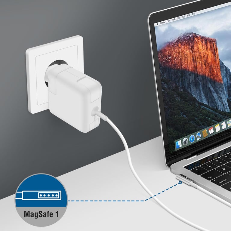 Chargeur Mural MagSafe pour MacBook Air 45W Recharge Rapide Compact AP-45 Blanc - Bon état Bon état Link reconditionné photo 2 | Dero