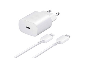 Chargeur Rapide 25W USB-C + Câble USB-C vers Lightning pour iPhone, iPad Couleur Blanc Bon état Visiodirect reconditionné disponible sur Darty