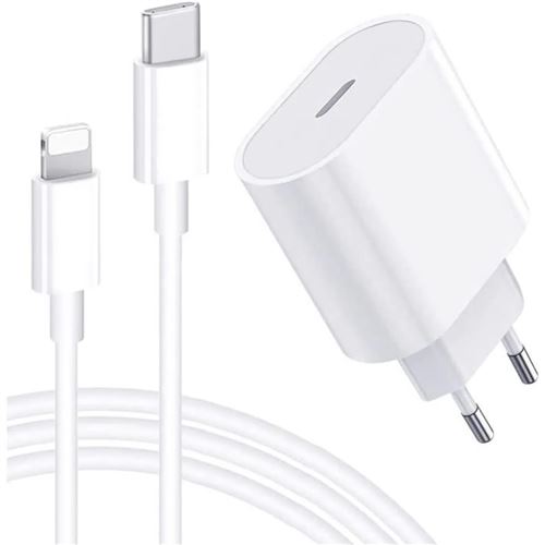 Chargeur Rapide iPhone 11 / 11 Pro / 11 Pro / MAX XS XS MAX XR X 8 8 Plus - 20W + Câble 1 mètre USB C Lightning - Straße Tech ® État correct reconditionné disponible sur Fnac