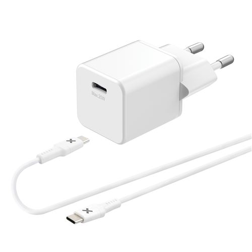 Chargeur secteur Wefix 20 W Blanc + Câble USB Type C vers USB Type C 1 m État correct reconditionné disponible sur Fnac