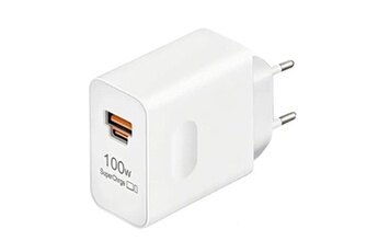 Chargeur SuperCharge 100W Dual Ports USB Blanc avec câble 1m Bon état Honor reconditionné disponible sur Darty
