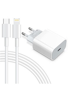 Chargeur USB C 20W avec Cable lightning 1m Bon état reconditionné disponible sur Darty