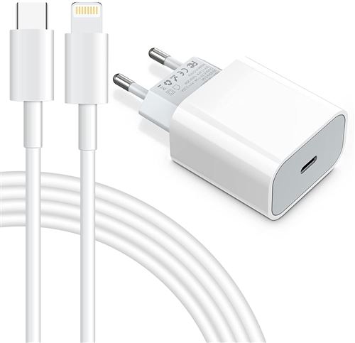 Chargeur USB C 20W Vshop avec Cable lightning 2m État correct N/A reconditionné disponible sur Fnac