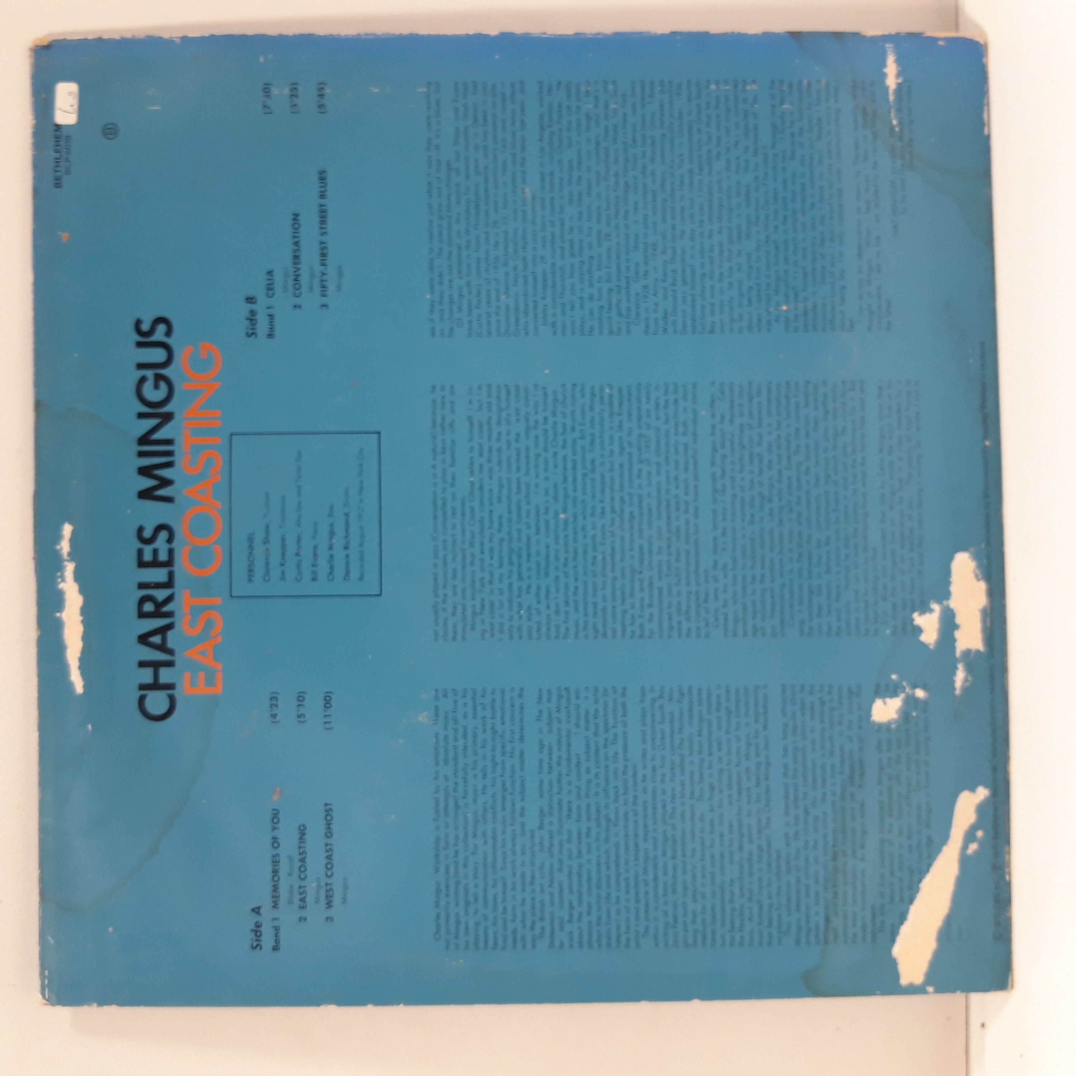 Voir photo 2 de charles mingus, east coasting, BCP 6019, Bethléem records, 1975 charles mingus, east coasting, BCP 6019, Bethléem records, 1975 État correct reconditionné photo 2
