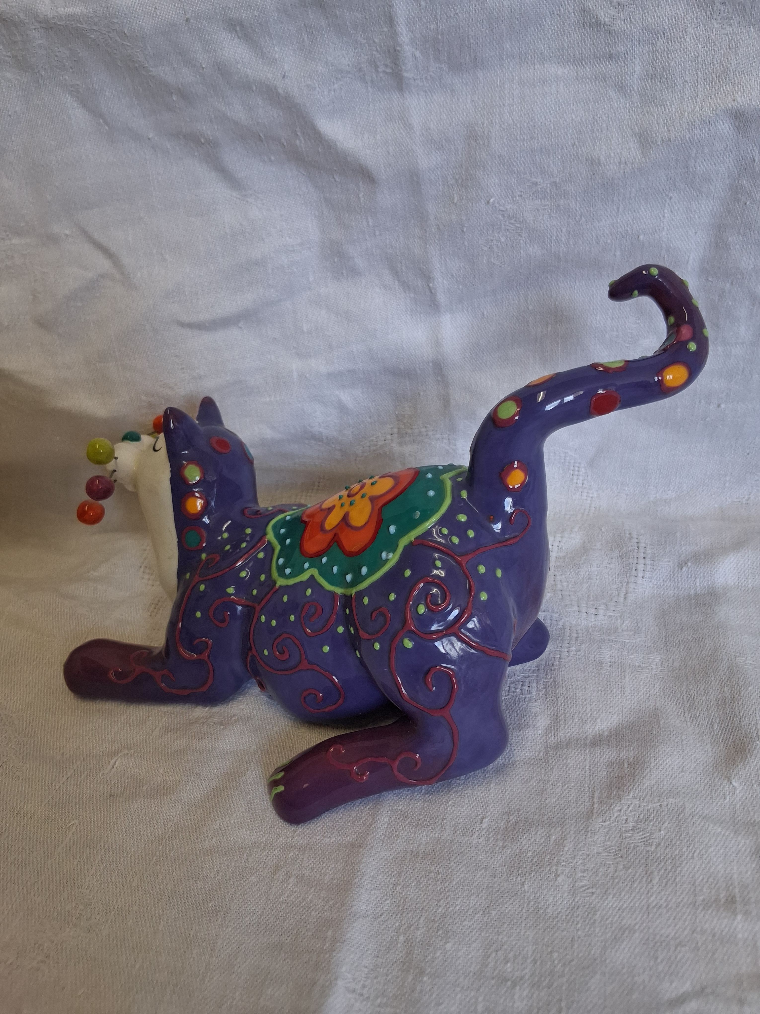 Voir photo 7 de Chat violet en porcelaine coloré Chat violet en porcelaine coloré reconditionné photo 7