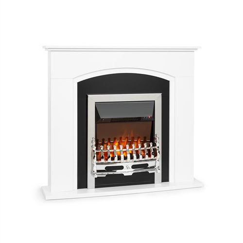 Chauffage électrique - Klarstein Verbier - Fausse cheminée - 1000/2000W - Télécommande - Blanc État correct Klarstein reconditionné disponible sur Fnac