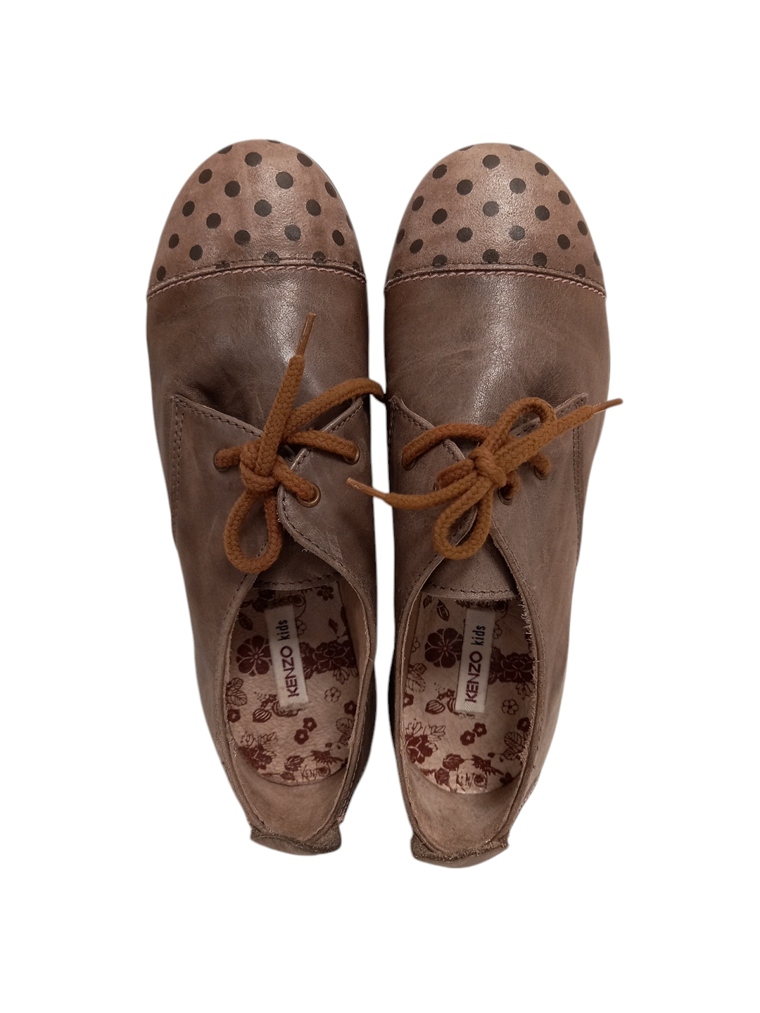 Voir photo 2 de Chaussures en cuir marron- Kenzo- P:32 Chaussures en cuir marron- Kenzo- P:32 Bon état reconditionné photo 2