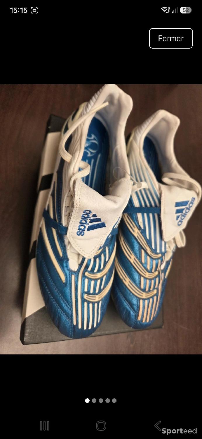 Chaussures football adidas predator édition limitée 2007 terrain gras Comme neuf (c'est déjà la condition standard) - 120,00 € Chaussures football adidas predator édition limitée 2007 terrain gras Comme neuf (c'est déjà la condition standard) Adidas reconditionné disponible sur Sporteed