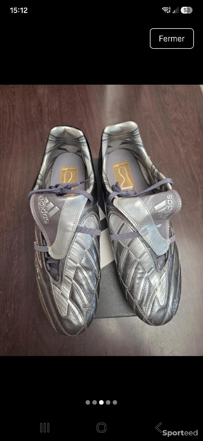 Chaussures football adidas predator édition limitée 2007 terrain souple Comme neuf (c'est déjà la condition standard) - 120,00 € Chaussures football adidas predator édition limitée 2007 terrain souple Comme neuf (c'est déjà la condition standard) Adidas reconditionné disponible sur Sporteed