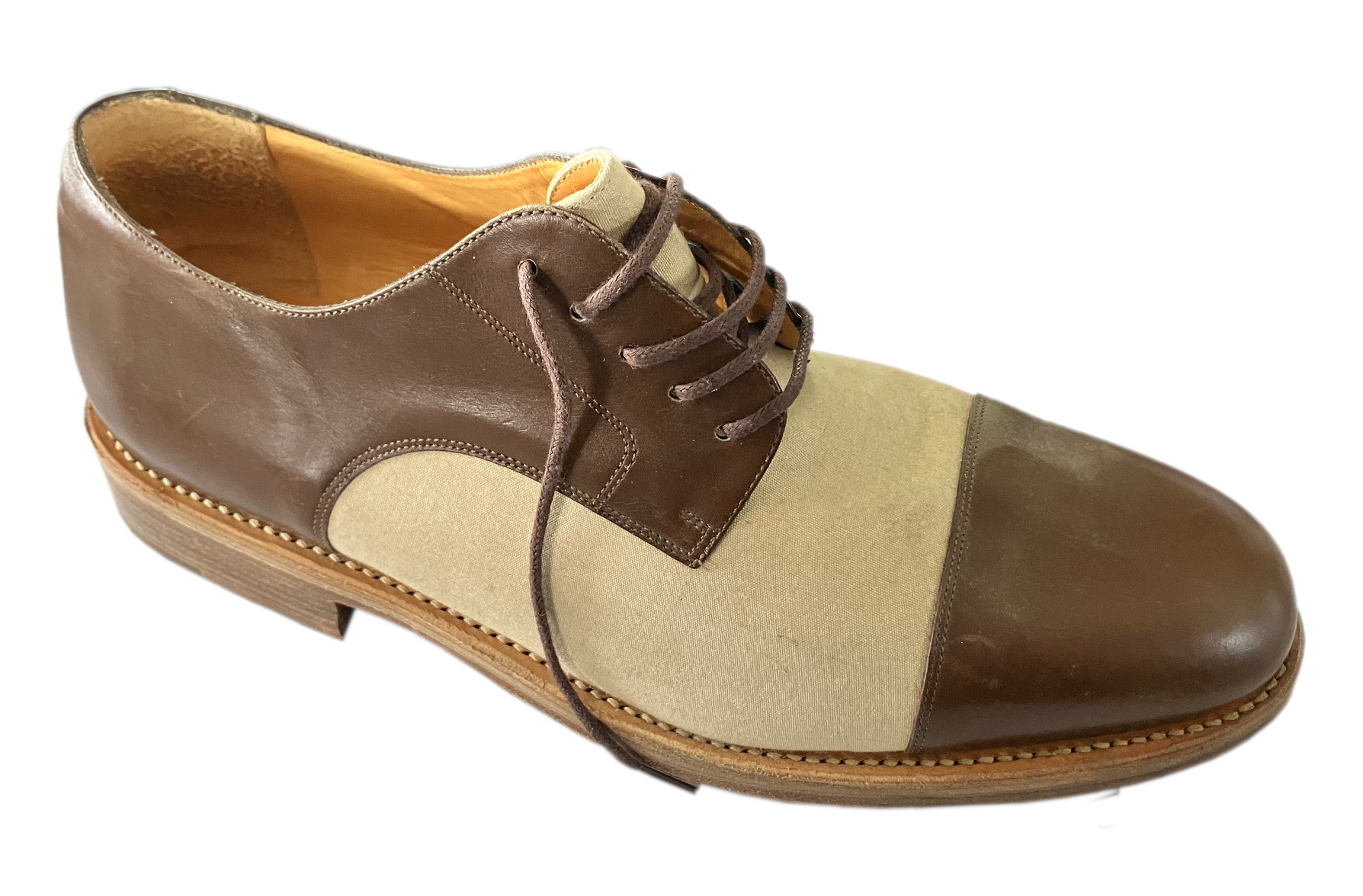 Voir photo 2 de Chaussures homme Charles de Batz - Tissu et cuir, taille 44 Chaussures homme Charles de Batz - Tissu et cuir, taille 44 Bon état reconditionné photo 2