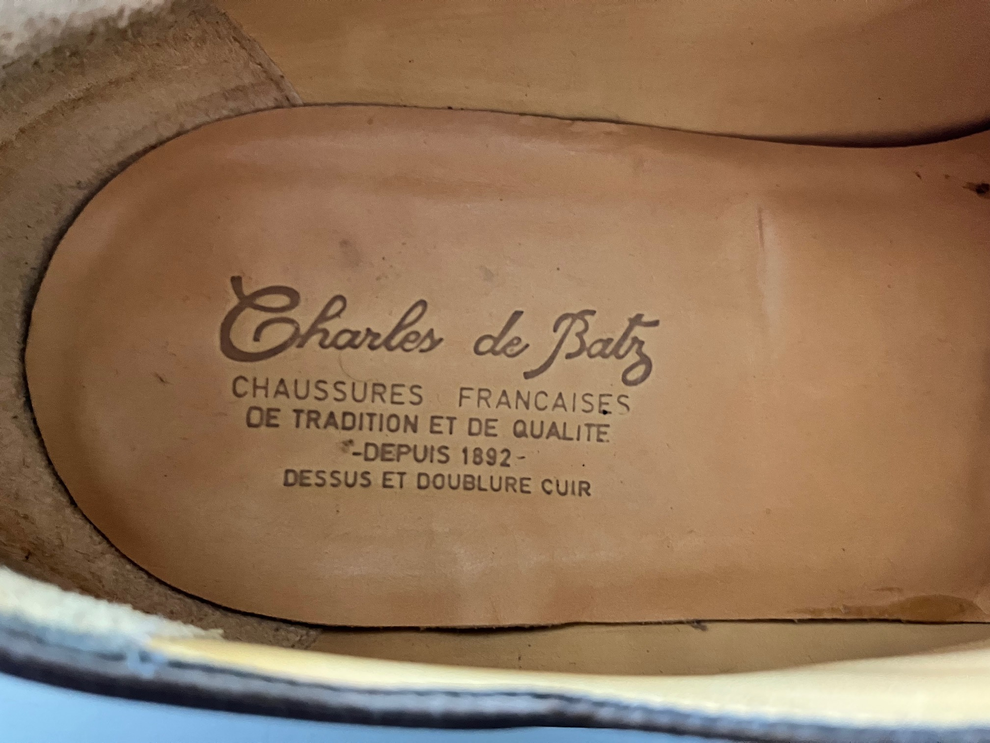 Voir photo 4 de Chaussures homme Charles de Batz - Tissu et cuir, taille 44 Chaussures homme Charles de Batz - Tissu et cuir, taille 44 Bon état reconditionné photo 4